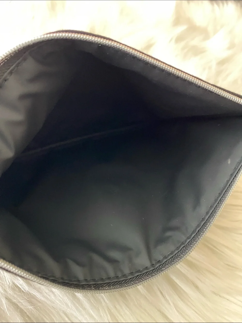 Christian Dior Embroidered CD Black Zip makeup bag